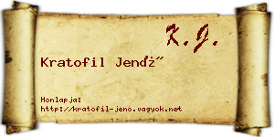 Kratofil Jenő névjegykártya