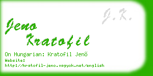 jeno kratofil business card